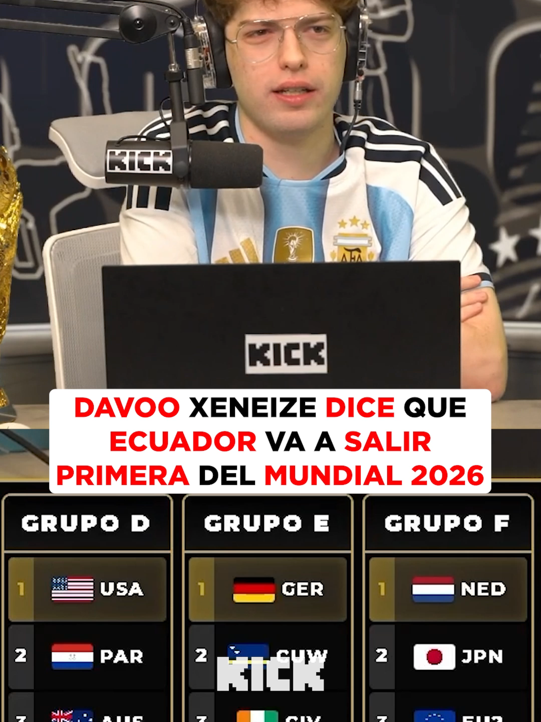DAVOO XENEIZE DICE QUE ECUADOR VA A SALIR PRIMERA DEL MUNDIAL 2026 #argentina #davooxeneize #lacobraaa #mundial2026 #mexico #worldcup2026 #kick #twitch #ecuador