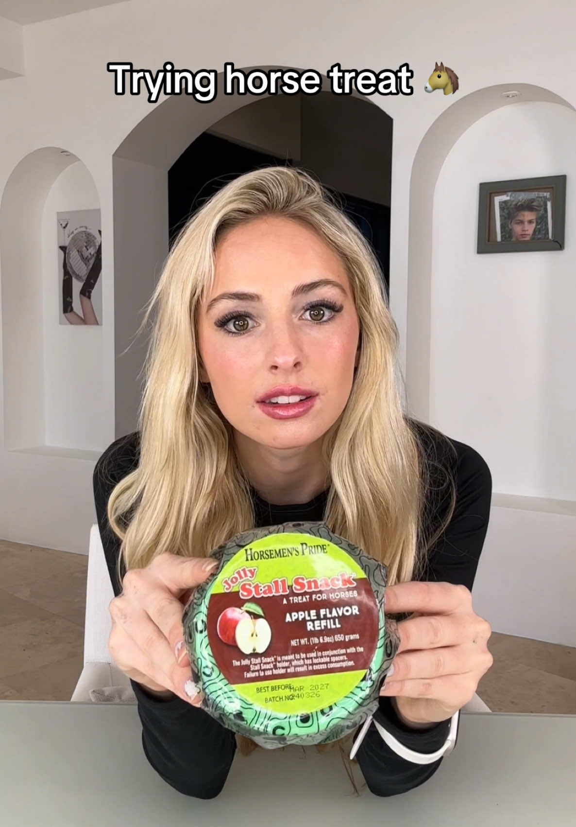 if I’m being honest my stomach hurts a lot after and I can’t stop neighing at items… #fyp #horse #horsetreat #mukbang #nataliereynolds 