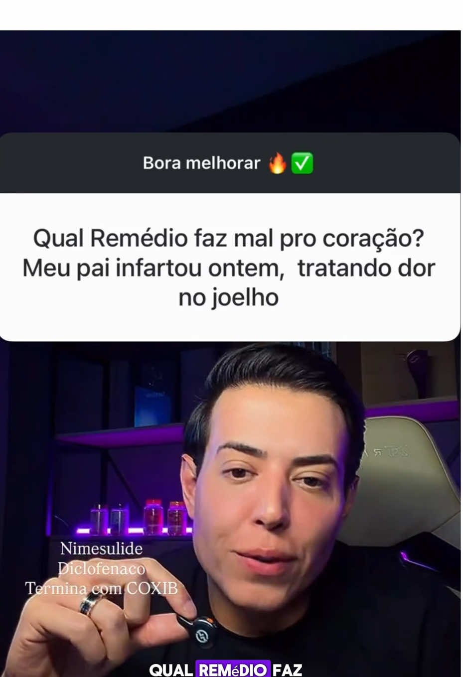 🚨 CONHECE ALGUÉM QUE SEMPRE USA ANTI-INFLAMATÓRIO? Principalmente sem indicação do médico? Os anti-inflamatórios AINES, tão usados no dia a dia, têm um efeito silencioso que poucas pessoas conhecem: eles podem estreitar as artérias, aumentar a rigidez vascular e elevar o risco de infarto, especialmente quando usados com frequência. Isso acontece porque muitos AINIs prejudicam a função endotelial, alteram a regulação das prostaglandinas e elevam a pressão arterial. Ou seja: o remédio que alivia a dor pode, ao mesmo tempo, comprometer suas artérias. Principais AINIs que as pessoas usam sem perceber o impacto cardiovascular: • Ibuprofeno • Diclofenaco • Cetoprofeno • Naproxeno • Meloxicam • Piroxicam • Nimesulida • Indometacina • Ácido mefenâmico • Aspirina em doses analgésicas E os coxibes (inibidores de COX-2), que também aumentam risco cardiovascular: • Celecoxibe • Etoricoxibe • Parecoxibe • Lumiracoxibe Se você usa esses medicamentos com frequência, vale repensar. A dor pode estar pedindo mudança, não mais remédio. Alternativa natural mais segura e eficaz: • Chá de gengibre com cúrcuma, 1 a 2 vezes ao dia. • Boswellia serrata 500 mg por dia, um anti-inflamatório natural potente para dores musculares, articulares e inflamação crônica. #alerta #cardio #saude #dieta 