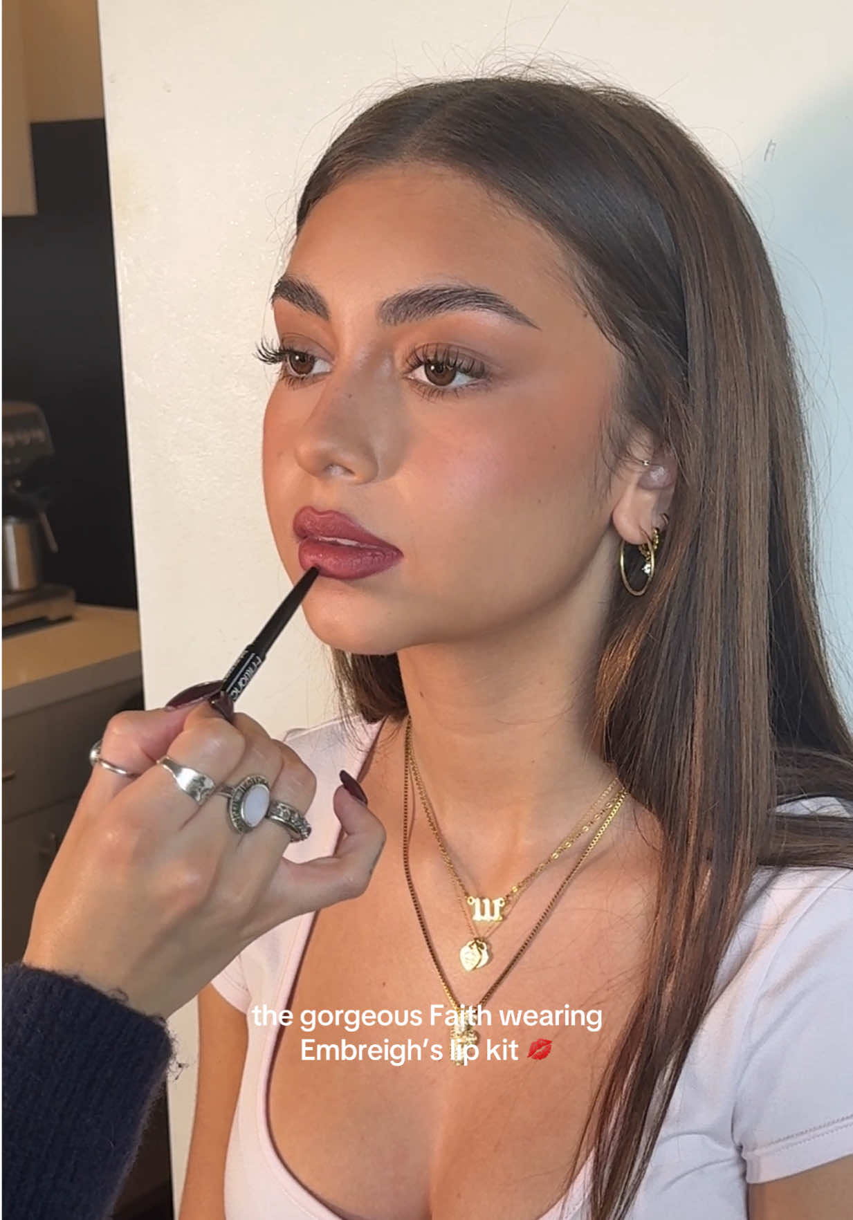 @Faith😴 wearing @??? lip kit 💋 exclusive pre-sale drops Dec 13th at 12pm PST  #lipkit #embreighxfrilliance #btsvideo #faithmarie #lipcombo 