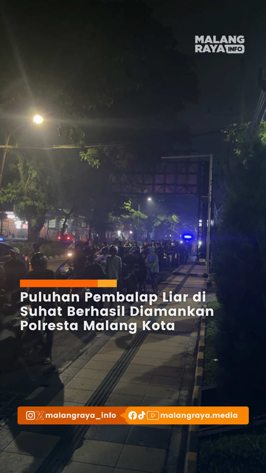 Puluhan pembalap liar berhasil diamankan Polresta Malang Kota pada Sabtu dini hari (6/12/25). . . 🎥 Kontributor Malang Raya Media