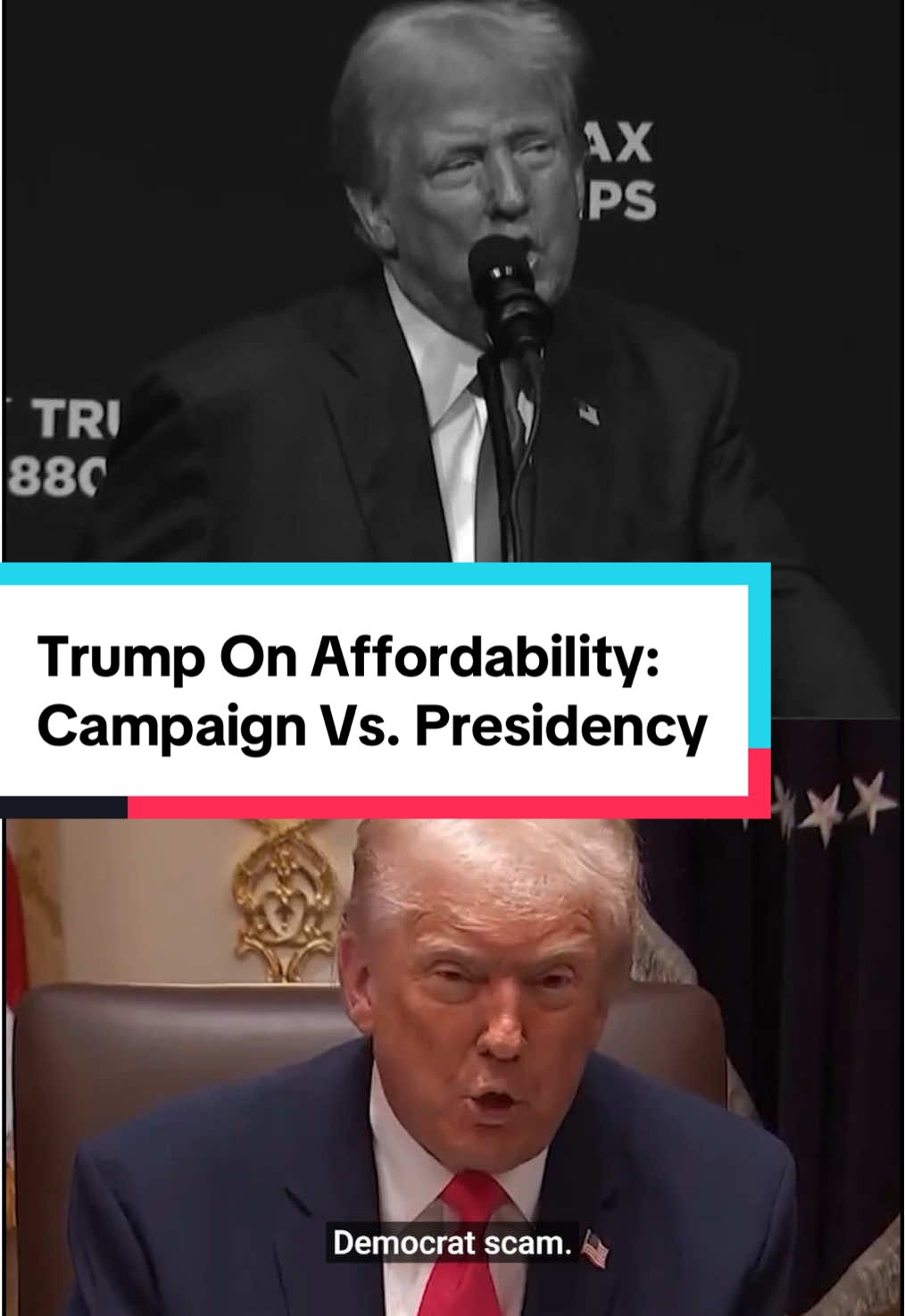 From “Make America Affordable Again” to “Democrat hoax.” #trump #affordability #NowVSThen #throwback #politics 