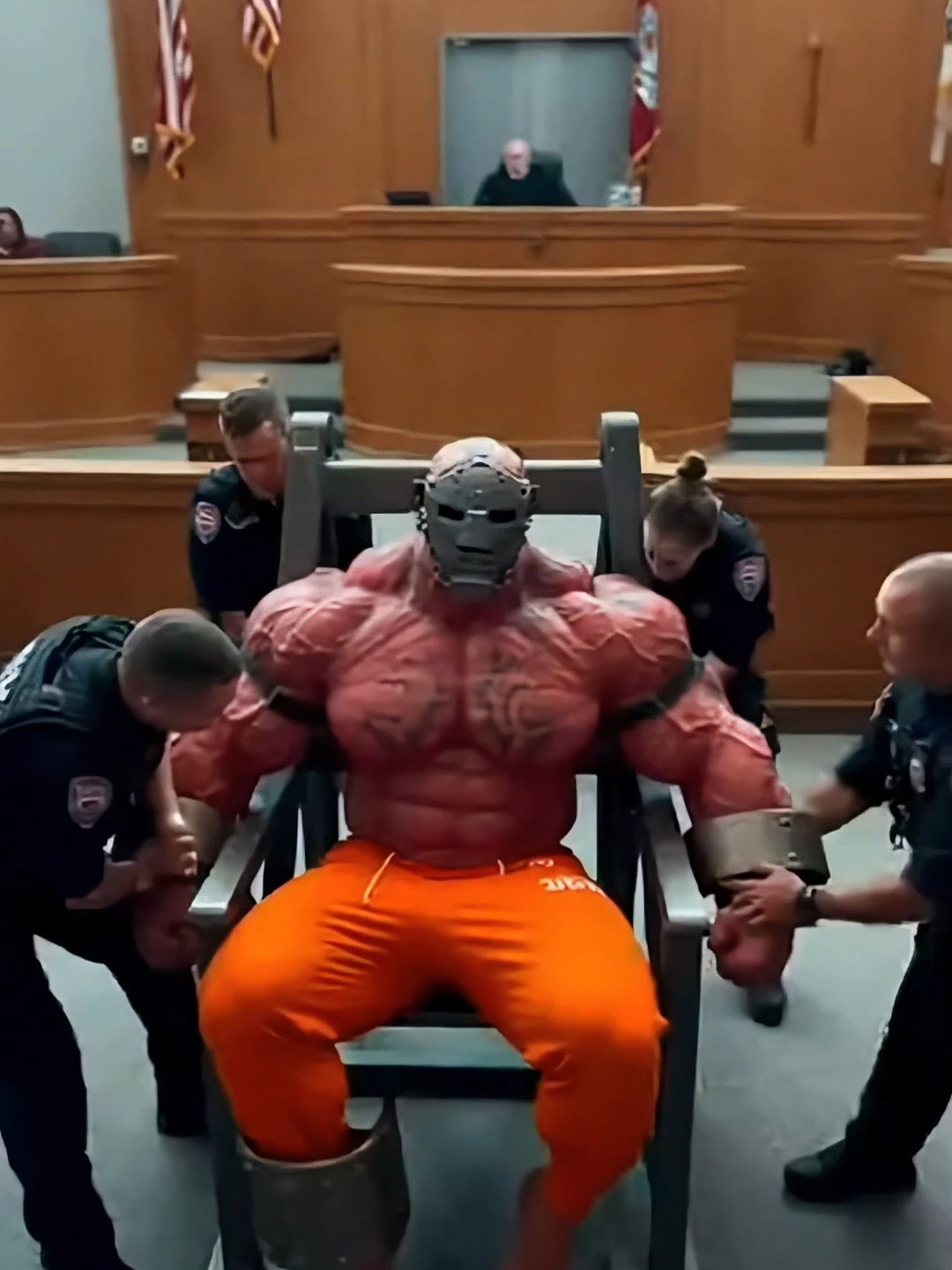 Superhuman 8-Foot Prisoner Loses Control After Hearing 750-Year Sentence #courtroomfootage #cctv #superhumaninmate #prisonerreaction #caughtoncamera #fearfeedusa #courtchaos #prisonerbreakout #8kvideo #intensemoment