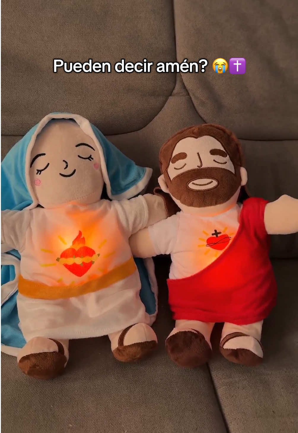 Me encanta estos peluches que respiran y tienen música relajantes que son de Jesús y la Virgen María🕊️🤍 #jesus #peluche #cristiano #peluchequerespira #ansiedad 