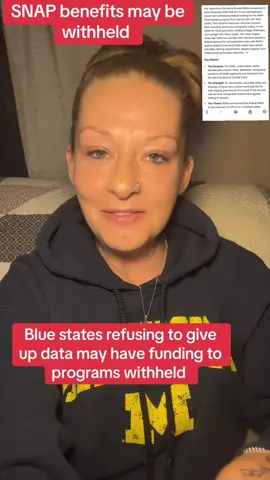 USDA secretary Brooke Rollins stated during President Trump‘s ninth cabinet meeting that the blue states that have withheld data and refuse to turn it over. Will not see any funding until they do. ##news##snap##benefits##trump2024🇺🇸##fyp