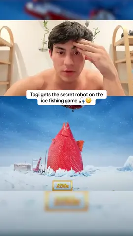 Togi gets the secret robot on the ice fishing game 🎣🤫#kickstreaming #fishinggame 
