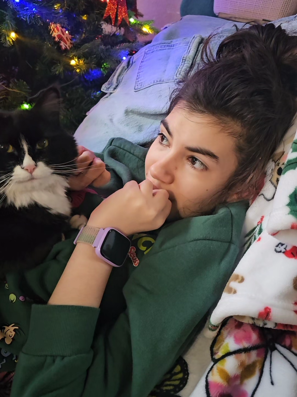 Very tolerant kitty 😺 #rettsyndrome #specialneeds #girl #girls #fyp 