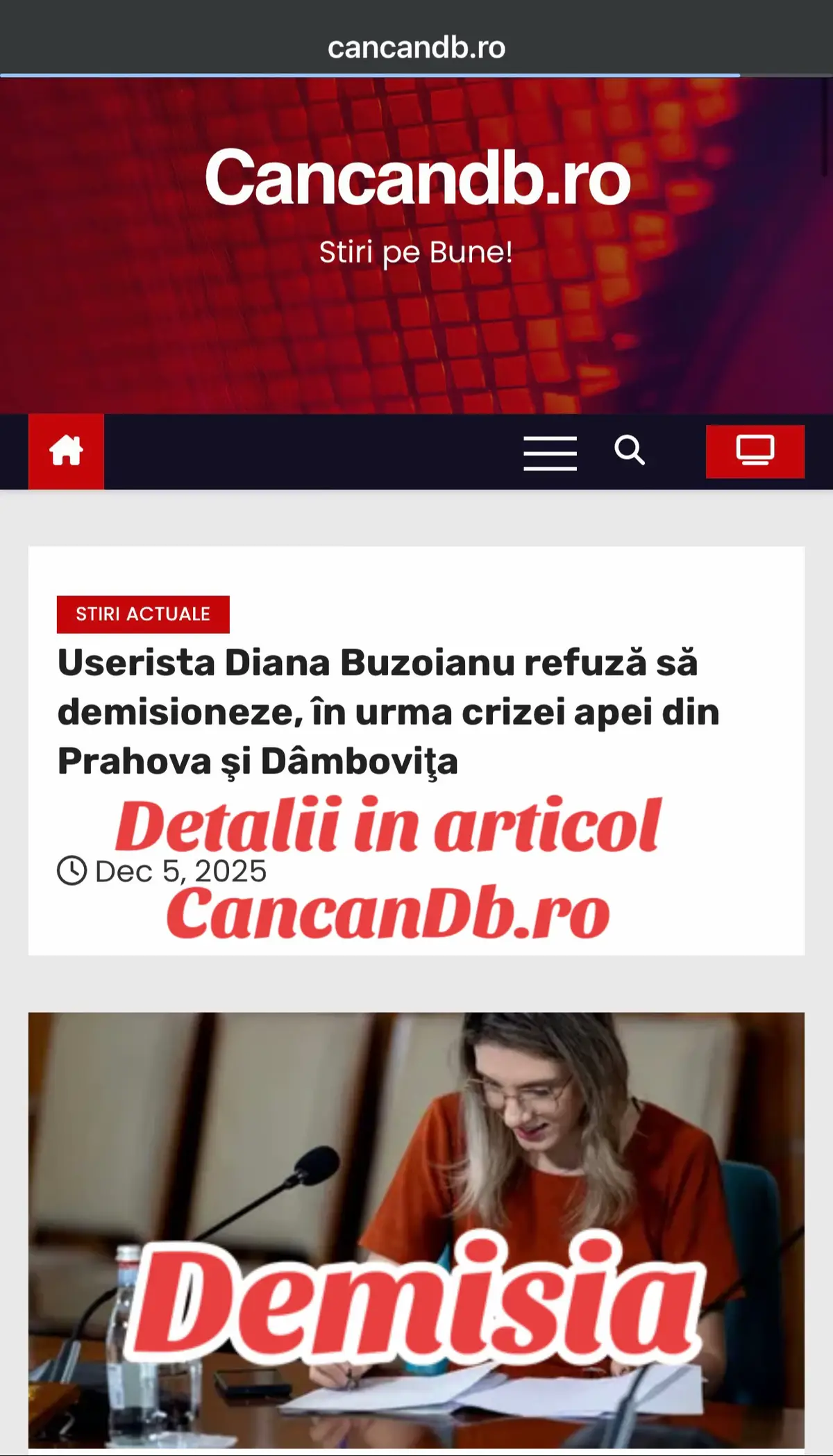 Ministrul Mediului, Diana Buzoianu, a adoptat o poziție fermă în mijlocul scandalului provocat de întreruperea furnizării apei potabile în mai multe localități din județele Prahova și Dâmbovița. În ciuda presiunilor politice și a apelurilor repetate la demisie, oficialul guvernamental susține că nu intenționează să părăsească funcția, argumentând că responsabilitatea pentru criza actuală nu aparține ministerului pe care îl conduce, ci autorităților locale și unor instituții create artificial pentru a servi drept sinecuri. Diana Buzoianu: „Nu există nicio urmă de greșeală la nivelul Ministerului” Prezentă joi seară în studioul Digi 24, Diana Buzoianu a respins categoric ideea că Ministerul Mediului ar avea vreo vină în gestionarea lucrărilor care au dus la criza apei. Ministrul Mediului a subliniat că nu va renunța la reformele începute din cauza presiunilor politice venite din partea opoziției. „Eu să renunţ la reformele pe care le-am făcut pentru că cineva din Parlament sau pentru că domnul Zamfir (senatorul PSD Daniel Zamfir – n.r.), care îmi cere în fiecare săptămână demisia, mi-a mai cerut-o şi săptămâna aceasta? Nu! Dacă există vină – şi cu siguranţă nimeni nu este perfect, eu nu sunt perfectă, om face şi greşeli – dar asta în acest caz nu există nicio urmă de greşeală de la nivelul Ministerului Mediului şi motivul pentru care nu există este pentru că, în mod real, aceste lucrări trebuiau să fie gestionate cu totul la nivel local”, a afirmat Diana Buzoianu. Întrebată ipotetic dacă, din postura de parlamentar în opoziție, ar cere demisia ministrului în funcție într-o situație similară, Buzoianu a răspuns retoric: „Exact pentru ce anume?”.  Moștenirea a „35 de ani de delăsare” Oficialul a pus situația critică din prezent pe seama deceniilor de neglijență și a corupției sistemice din instituțiile de mediu locale, avertizând că vor mai apărea astfel de probleme. „Suntem aici, dar suntem aici tocmai pentru că aceste instituţii nu au funcţionat ani de zile. Sunt prima care vine şi spune: această companie este o sinecură, trebuie să fie desfiinţată. Am fost prima care a venit şi a spus de o grămadă de probleme care au fost ascunse sub preş în ultimii mulţi zeci de ani de zile. Deci realitatea este că această corupţie, care a existat şi există în continuare în instituţiile de mediu, va bubui în multe puncte de vedere”, a adăugat Diana Buzoianu. Ministrul a insistat că reformele necesită timp și că oamenii au nevoie de soluții reale, nu de „țapi ispășitori”. „Nu poţi să ştergi, repet, în câteva luni de zile 35 de ani de nepăsare. Dar ajunge să ne uităm la câte lucruri am scos la iveală în aceste luni, să ne dăm seama că reformele sunt începute”, a mai precizat aceasta.  Acuzații privind sinecurile care scumpesc apa în Prahova Diana Buzoianu a îndreptat acuzații directe către o companie specifică, Exploatare Sistem Zonal Prahova, pe care o consideră o structură inutilă, creată politic, care nu face decât să crească artificial prețul apei pentru locuitori. „Compania aceasta mi se pare că a fost creată în 2006 şi este foarte clar, dacă ne uităm de-a lungul timpului cine a fost la conducerea ei, că a fost creată ca un sistem de a mai avea câteva funcţii pentru nişte oameni politici. Oamenii nu au nevoie de asta. În toată ţara asta apa este tratată şi ajunge la oameni printr-un singur operator, că este el privat, că este el deţinut de Consiliul Judeţean sau Consiliul Local. Ei bine, doar în Prahova este nevoie de doi operatori pentru că aici în Prahova trebuia să fie creată şi această sinecură”, a explicat ministrul. Buzoianu a subliniat consecințele directe ale acestui sistem asupra cetățenilor. „Prahova este judeţul în care se plăteşte unul dintre cele mai mari preţuri la apă. Unul dintre motive este clar acest sistem hibrid care nu funcţionează”, a afirmat Diana Buzoianu.