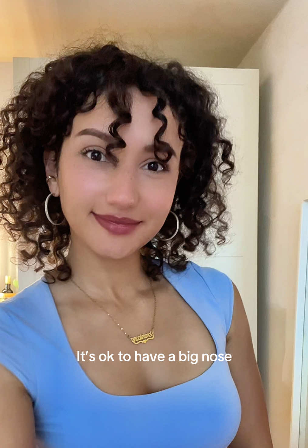 I’m not always happy with it, but it’s OK to have a big nose  #nose #sideprofile #curlygirl #fy