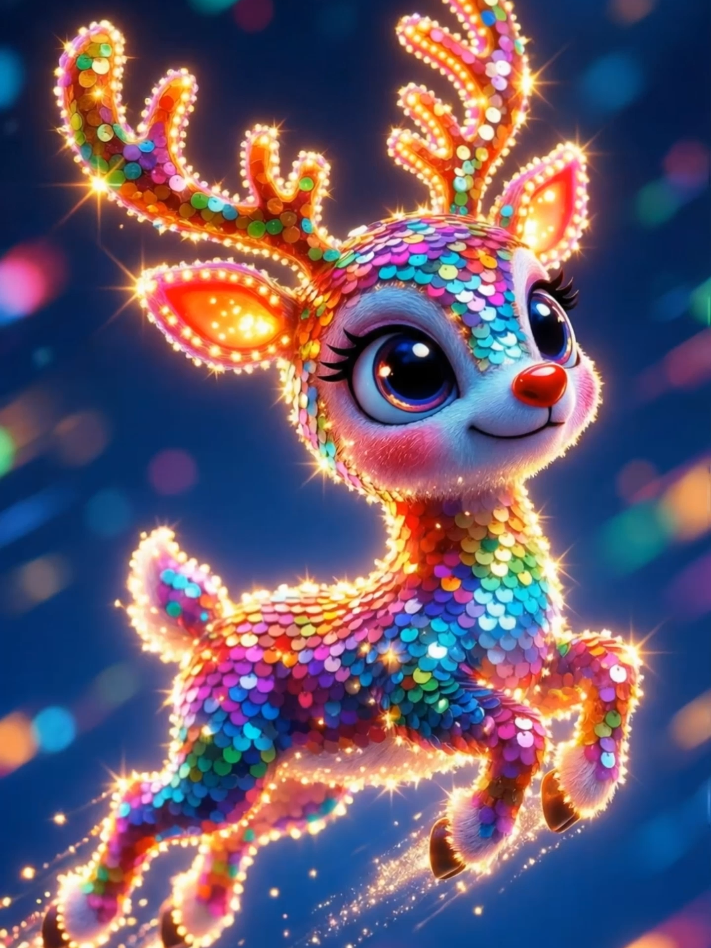 Live Wallpaper | Magical Reindeer #reindeer #livewallpaper #christmasvibes #magical #glittering #cuteanimals #aivideo #christmaswallpaper #fyp