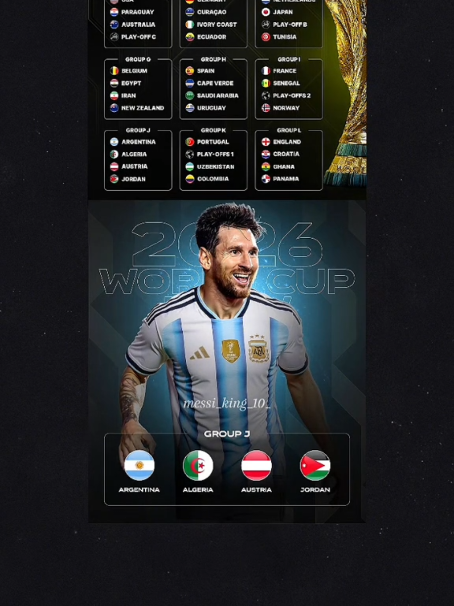 Berikut ini adalah hasil draw Piala Dunia 2026. Leo Messi dan Timnas Argentina mendapatkan Group J. Timnas Argentina akan bertemu  Australia, Algeria, dan Jordan. #leomessi #argentina🇦🇷 #wordcup2026 #pialadunia2026 #fifaworldcup2026 