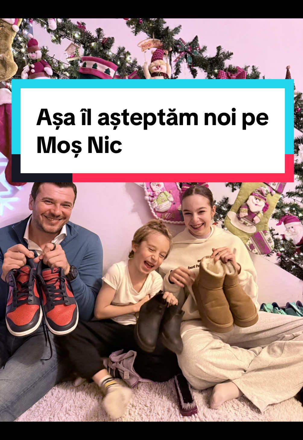 Am râs mult în seara asta! Am dat startul sărbătorilor de iarnă în casă prin momentul “curățării” ghetelor de Moș Nicolae.  Ne-am pregătit cu decorațiuni, cu încălțări fără număr (vedeți pe stories toată tărășenia), am dansat, ne-am maimuțărit și, la final, hai cu ședința foto! Doar că DCC era încă pus pe hârjoneală și râs! Așa că … atât s-a putut anul ăsta! 😂 #taticool #mosnicolae #vinsarbatorile #memories #family     