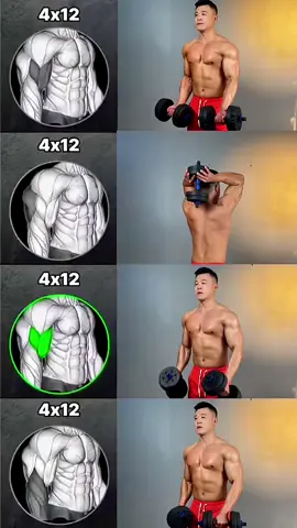💯💪Four exercises to build strong arms #Fitness #motivacióngym #mancuernas #tríceps #músculo 