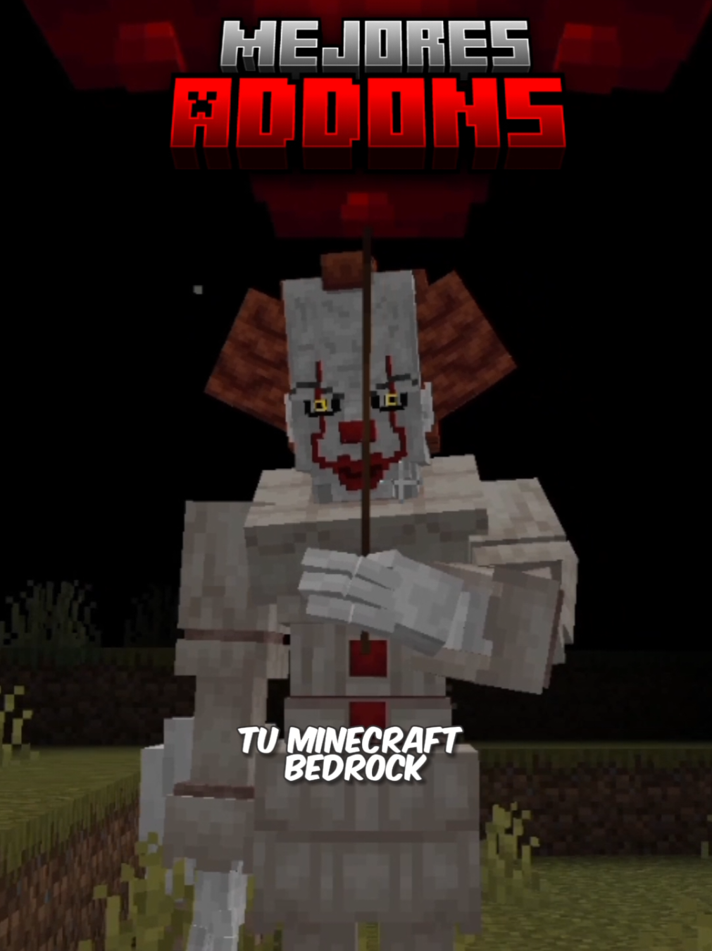 🎈 ¡NO JUEGUES ESTO DE NOCHE! Addon de Pennywise para Minecraft Bedrock (PE) 1.21 #Minecraft #addons #terror #addonsdemiedo #mcpe 