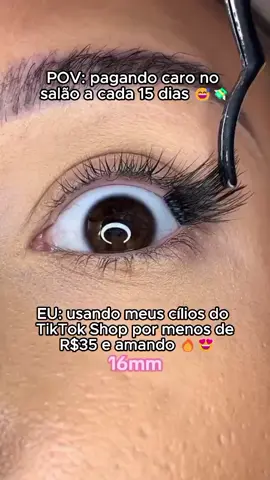 EU AMEI 😍🤌 NÃO AGUENTO MAIS SALÃO 😅 #ciliostufinho #cilios #extesãodecilios #ciliosemcasa #tiktokshop 