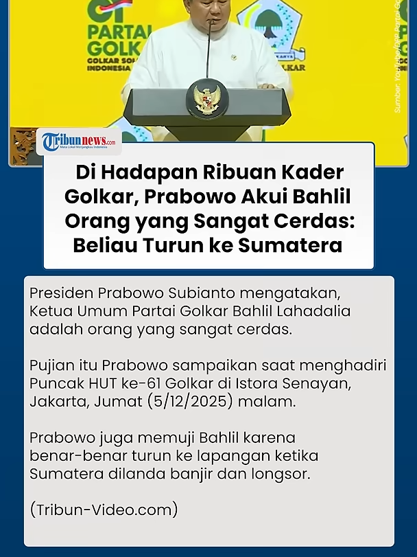 Prabowo Akui Bahlil Orang yang Sangat Cerdas: Bikin Acara Detail, Beliau Juga Turun ke Sumatera #presidenprabowo #bahlillahadalia #menteriesdm #orangcerdas #beritapolitik