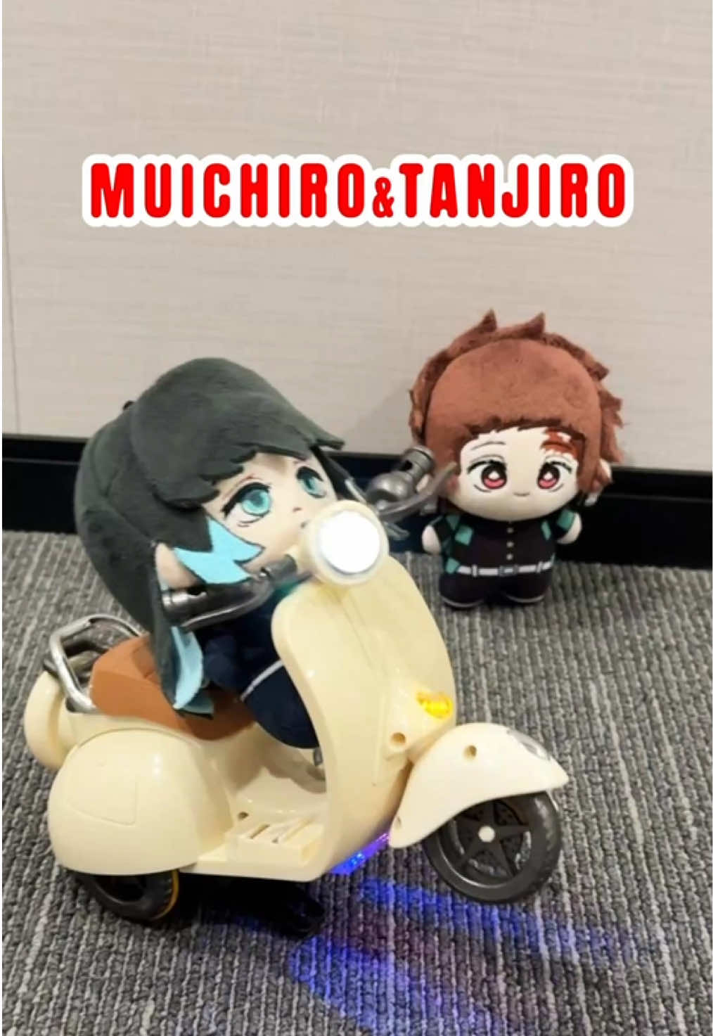 Muichiro and Tanjiro motorcycle! #muichiro #tanjiro #infinitycastle #kny #plushshop 