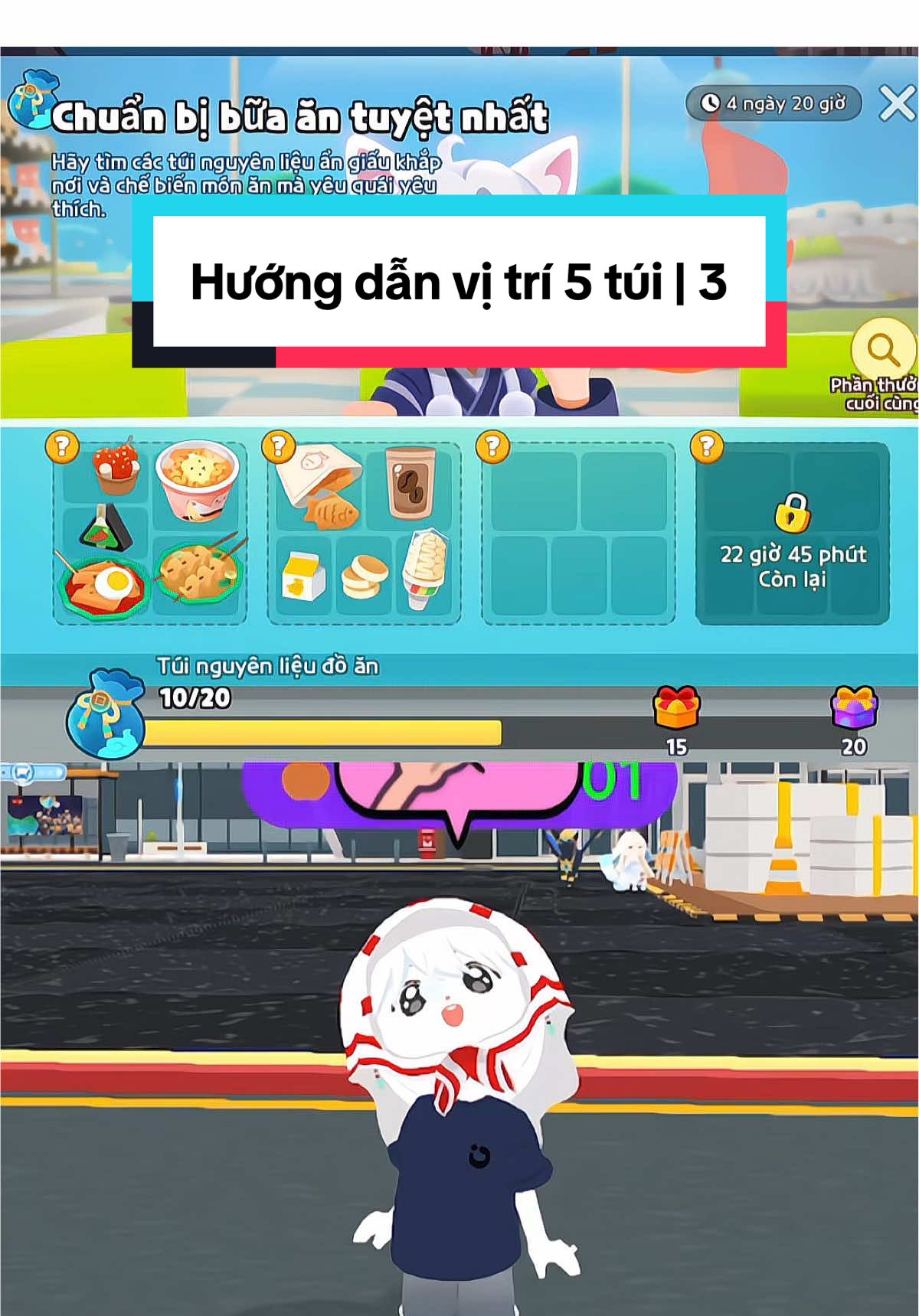 Hướng dẫn vị trí 5 túi nguyên liệu ở khu trung tâm ngày 3 #playtogether #playtogethervng #ptgcreator #ptgawards25 