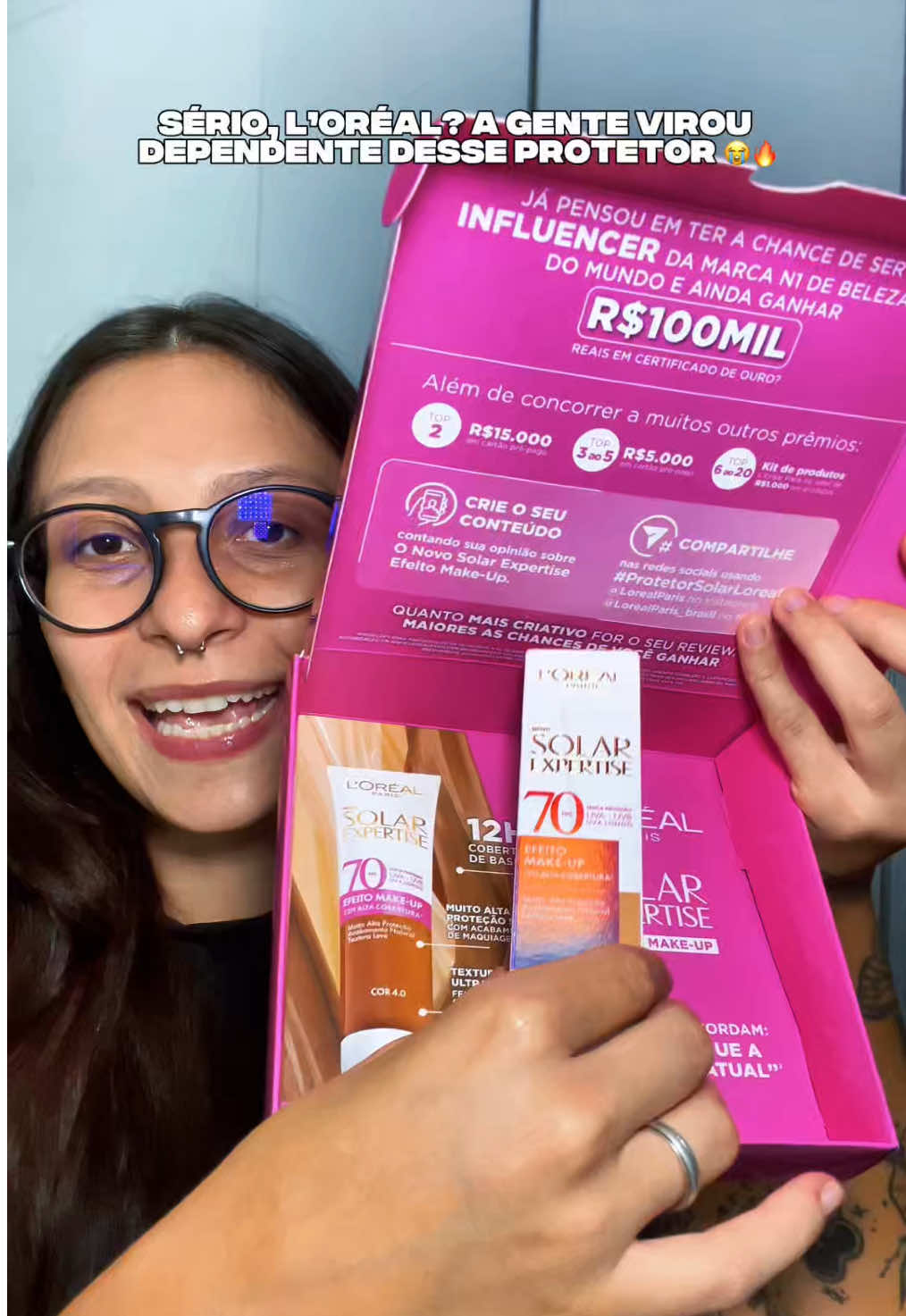 O Solar Expertise FPS 70 Efeito Make-Up de @L'Oréal Paris Brasil uniformiza a pele rápido, deixa um acabamento natural e ainda tem proteção altíssima.  Um protetor que substitui a base na correria do dia a dia. E estamos viciados! E o melhor? Ele tá por R$ 59,99 no TikTok Shop. 🤯 #protetorsolar #lorealparis #solarexpertiseefeitomakeup #protetorsolarlorealparis  #TikTokShop1212BR