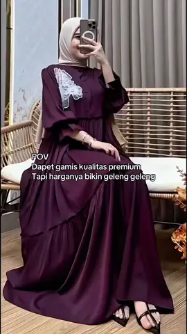 Fashion yang lagi trends di TikTok Dress gamis kekinian Shakira Bloom bahan rayon twill bikin tampilan kelihatan simple elegan tapi sedikit mewah juga☺️