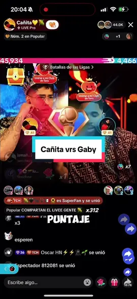 Gaby vrs Cañita #tiktoklive #LIVEFest2025 #batallastiktok @𝐆𝐀𝐁𝐘 ♛ 𝐋𝐃𝐁 🐑 @Cañita💛🌽 