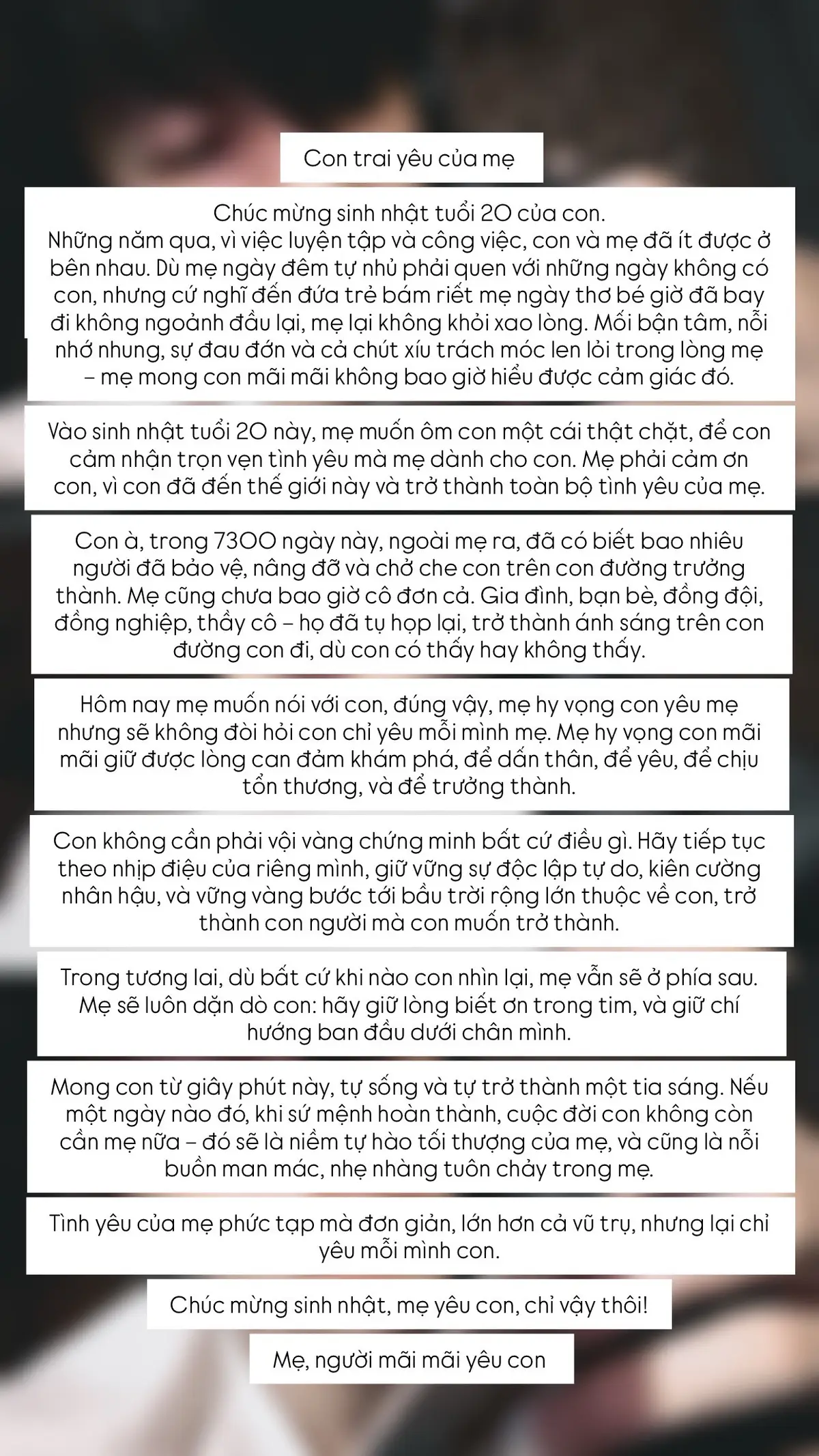 bức thư của mẹ là món quà cuối cùng trong ngày sinh nhật của em bé 💛  