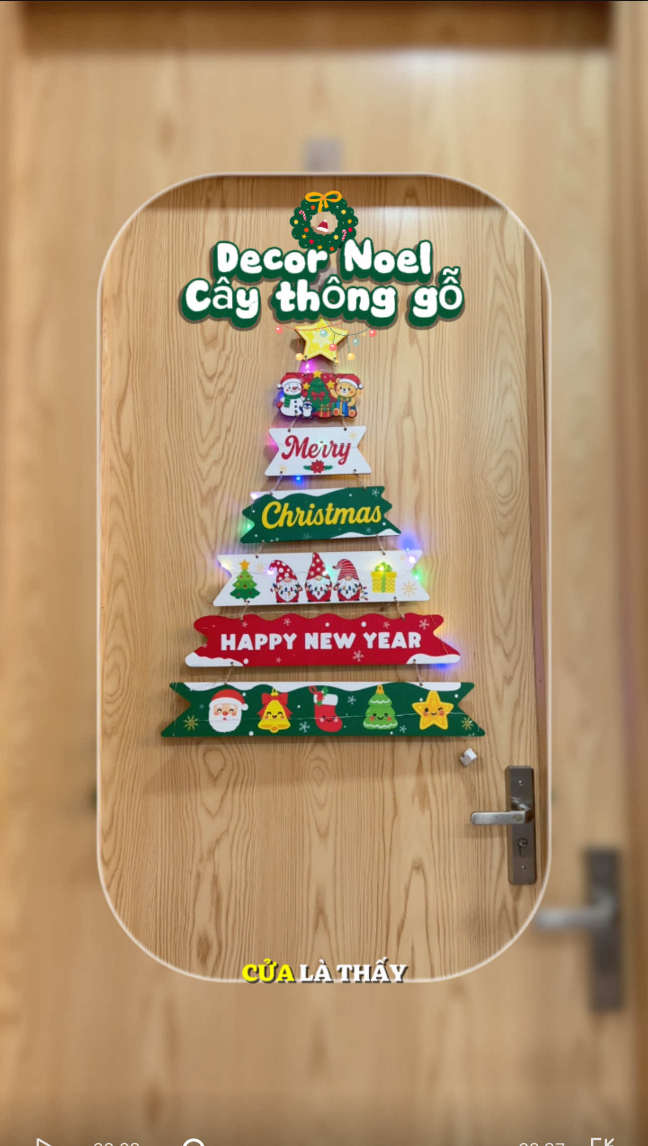 Cây thông gỗ noel #xuhuong #caythonggo #caythonggiangsinh #trangtrinoel 