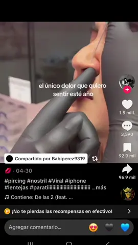 #nostrilpiercing #viral #video #fyp #sigueme si duele gente 🥲
