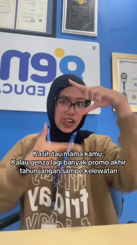 jangan sampe ketinggalan promo menarik akhir tahun dari genza! Langsung ke center terdekat di kota kamu sekarang😎 #bimbel #bimbelutbk #bimbelsma #bimbelsd #bimbelsmp 