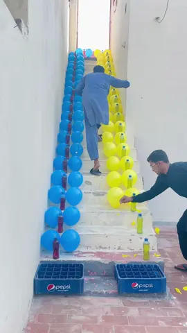 Very Outstanding yellow and blue balloons and bottle collection task #foryou #foryoupage #videoviral #usagames #us 