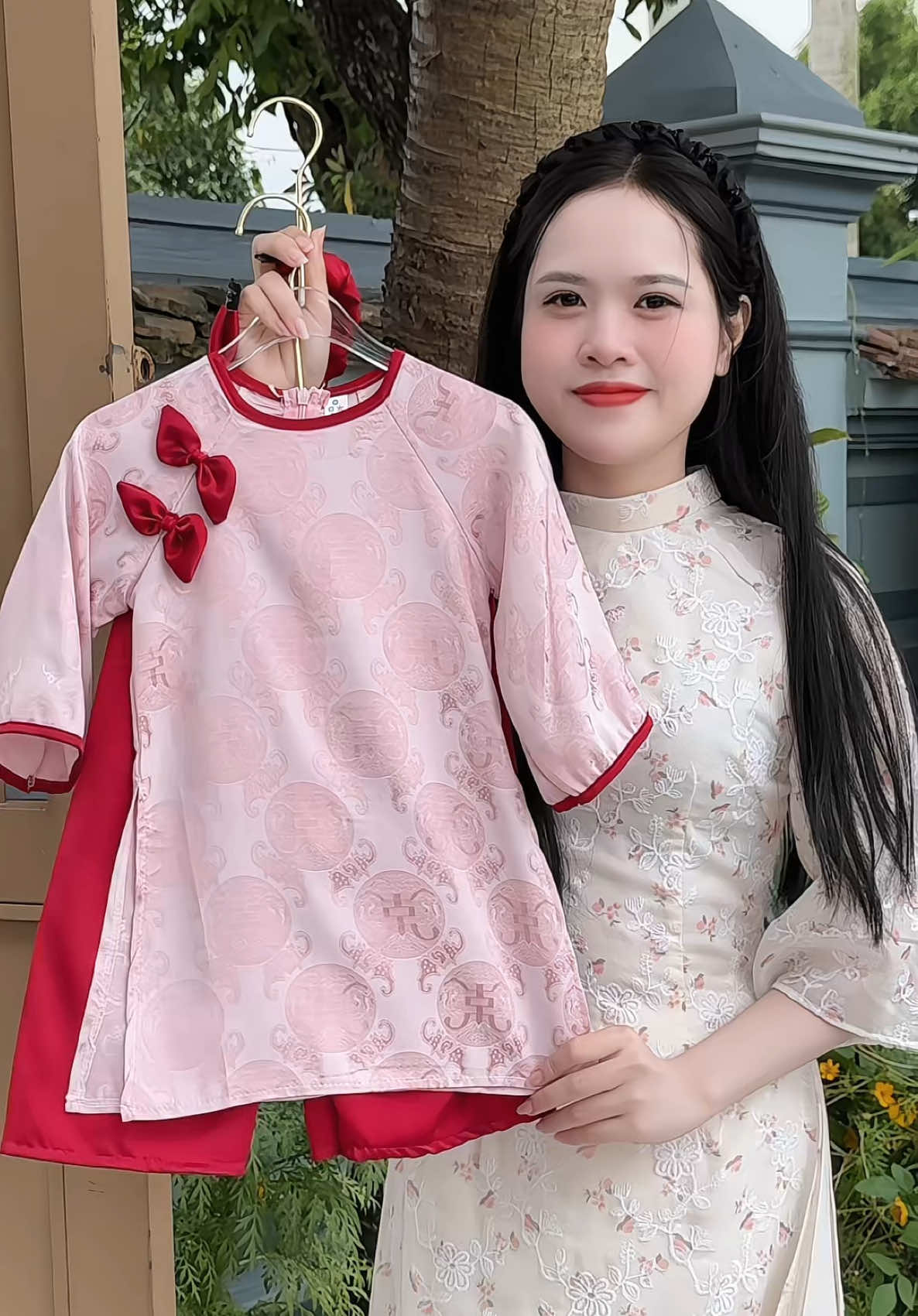 Set áo dài tết cho bé gái #phamdiutb #thoitrangtreem #aodaitetchobe 