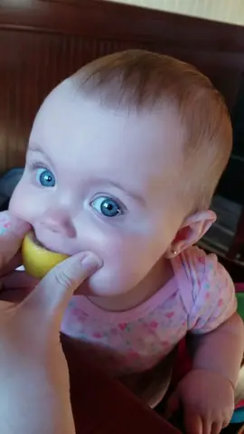 Baby’s first time trying lemon #funny #funnyvideos #baby #lemon #foryou 