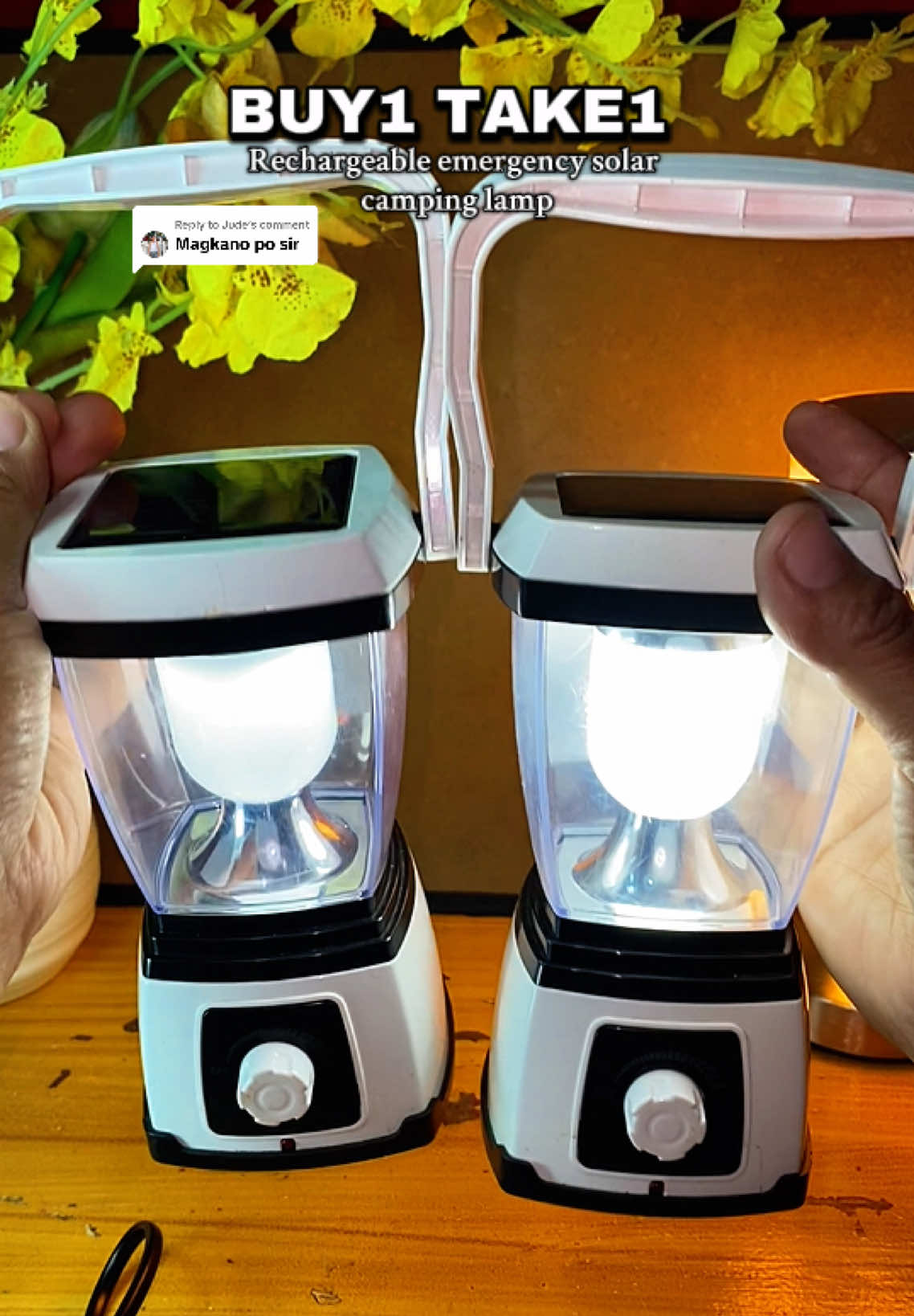 Replying to @Jude BUY1 TAKE1 #rechargeablelight #emergencylight #campinglamp #SOLAR#buy1take1 