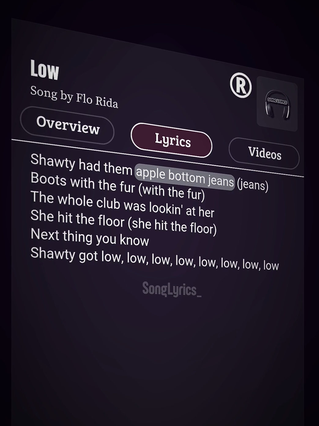 Low 🎶 #low #florida #song #lyric #songlyrics100202 