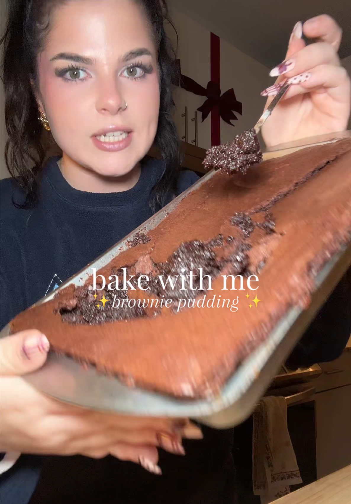 bake with me : brownie pudding! i’ve been seeing ina garten’s brownie pudding recipe all over my fyp and i promise you… you should listen to everyone and make it. best brownies i’ve ever tasted.  recipe:  - 4 eggs  -2 cups white sugar -3/4 cup cocoa powder  -1/2 cup flour  - vanilla to taste  -2 sticks melted butter  #baking #BakeWithMe #brownies #inagarten #browniepudding 