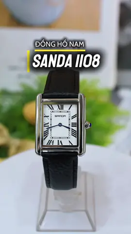 Đồng hồ nam dáng SANDA 1108 dáng tank cổ điển. Chống nước 3ATM #dongho #donghothoitrang #donghonam #donghodep 