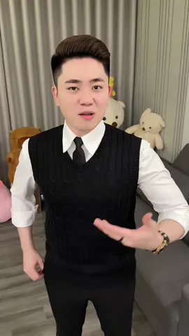 Áo gile len nam cổ tim dáng ba