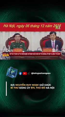 Đồng chí Nguyễn Duy Ngọc giữ chức Bí thư Đảng ủy Bộ Tư lệnh Thủ đô Hà Nội