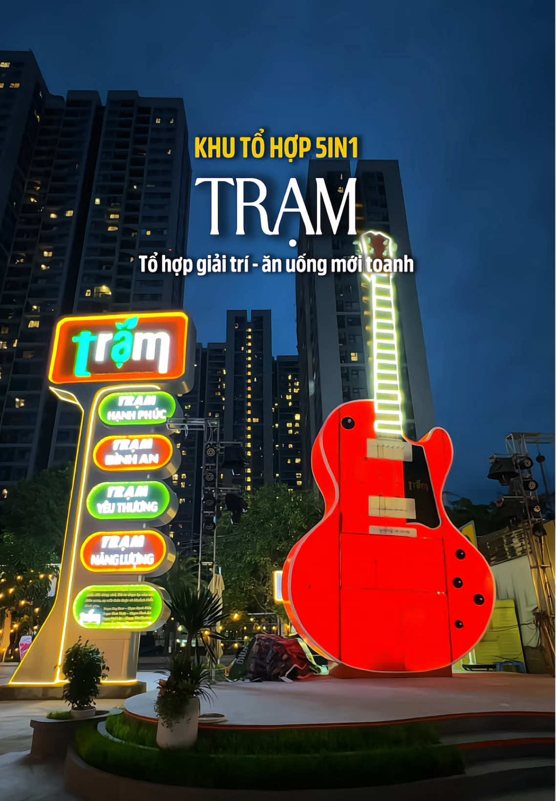 Khu tổ hợp 5 trong 1. Vừa ăn uống vừa giải trí, coi ca nhạc cực vui luôn nè ❤️ #rongchoilaca #tramfoodcourt #tohopgiaitri #vinhomesgrandpark #ancungtiktok 