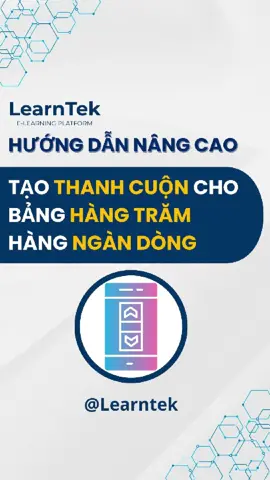 Bảng quá dài? Dùng Scroll Bar để điều khiển dữ liệu chuyên nghiệp hơn. Bảng dữ liệu có quá nhiều dòng và bạn muốn xem cho gọn, dễ điều khiển hơn? Video này hướng dẫn bạn tạo Scroll Bar trong Excel để: ✔️ Cuộn dữ liệu nhanh mà không cần kéo chuột ✔️ Giảm số dòng hiển thị, bảng nhìn gọn – chuyên nghiệp ✔️ Điều khiển dữ liệu bằng thanh trượt cực mượt ✔️ Ứng dụng trong dashboard, báo cáo, biểu mẫu nhập liệu Một tính năng nhỏ nhưng nâng tầm giao diện Excel của bạn lên hẳn một level! #learntek #excel #exceltips #hocexcel #tinhocvanphong 