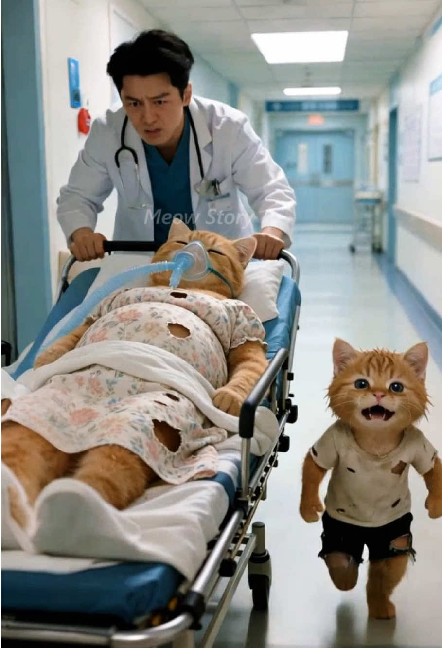 Poor cat lost his permanent mother,but his loser father didn’t bear #cat #cartton #catstory #aistory #fypシ゚viral 