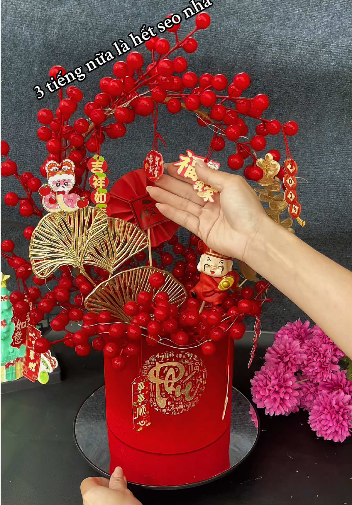 Chậu đào đông vừa sang vừa đẹp #chaudaodong #chaudaodongtrangtri #trangtritet 