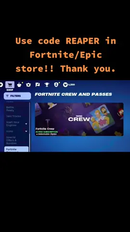 Play fortnite or use Epic Store? please support a Creator by using code REAPER @Fortnite Official  #Fortnite #creatorcode #contentcreator #fyp #xbox