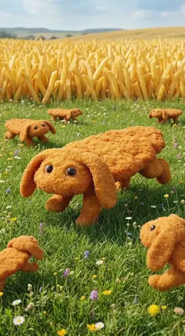 Das Schnitzeltier am Rande der Pommesfelder #ai #lustigevideos #schnitzel #pommes 