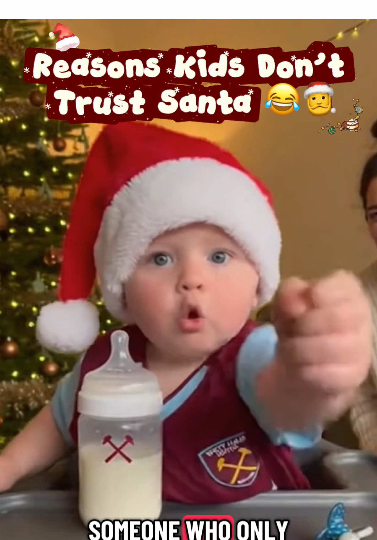 West Ham fans don’t trust Santa either 😂⚒️🎅 | Watch to the end | Alfie baby rants about Santa | #santa #funnytiktok #savage #baby #mumsoftiktok 