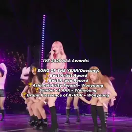 IVE won 6 awards tonight at the 2025 AAA. 10 Daesang in total 👏 #ive #아이브 #AAA2025 #fyp #foryou 