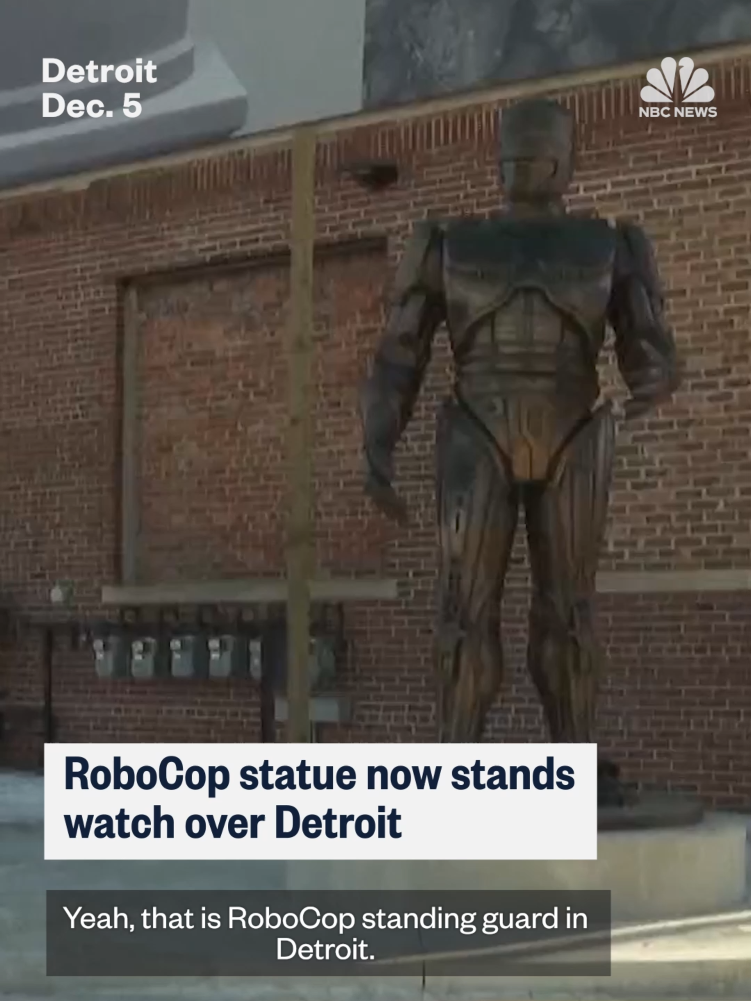 An 11-foot tall #RoboCop statue now stands tall over #Detroit. The 1987 film was set in a futuristic version of the city.