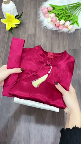 Áo dài bé trai. Tặng mấn đội đầu. Áo dài lụa mềm mịn có nhiều màu #xuhuong #aodaibetrai #aodaichobetrai #mevabe #tiktokviral  @Mẹ San San  @Mẹ San San 