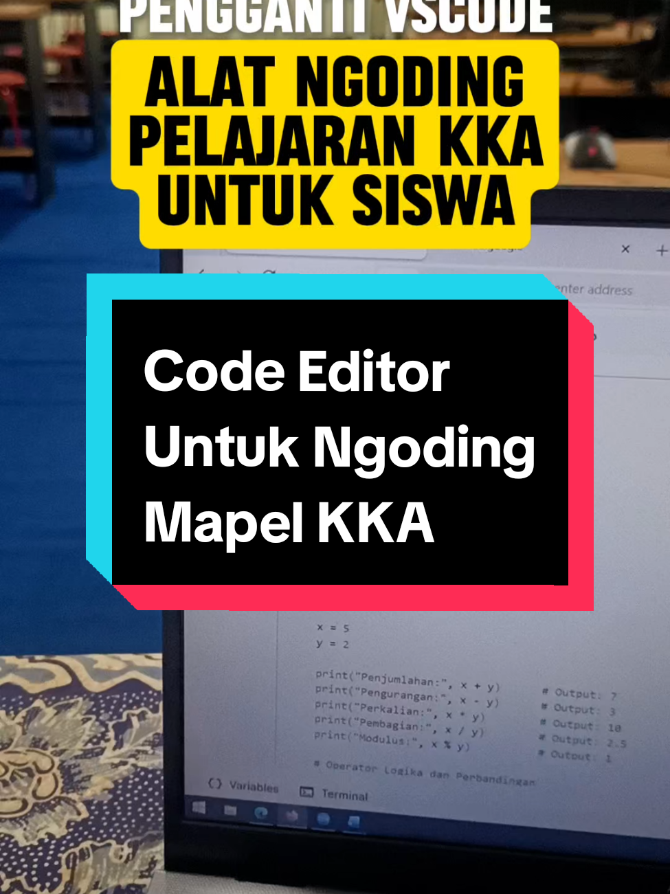 Kode Editor untuk ngoding pelajaran KKA di sekolah #koding #mapelkka #guru 