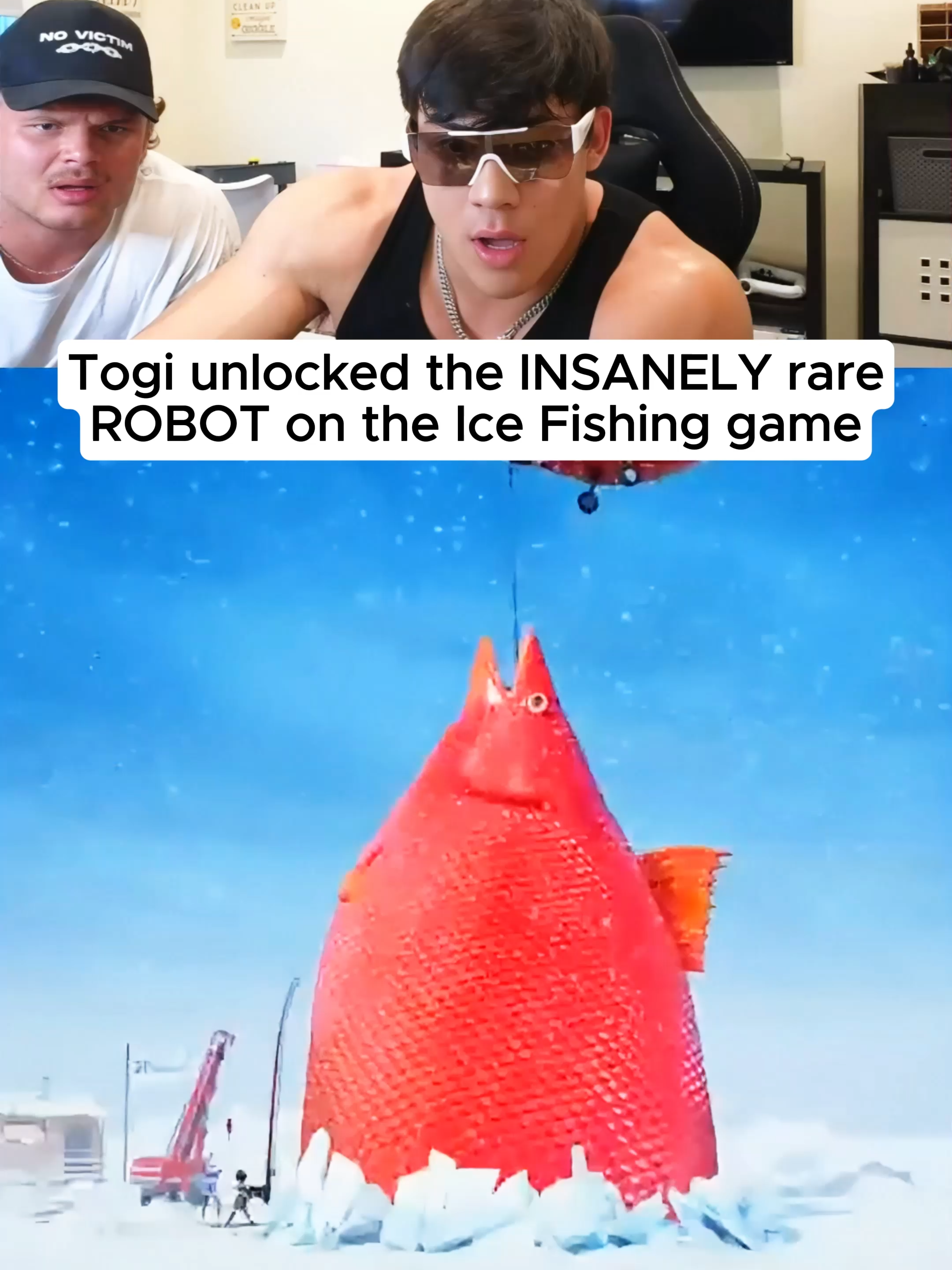 Togi unlocked the INSANELY rare ROBOT on the Ice Fishing game #kickstreaming #icefishing #kick #togi #streaming